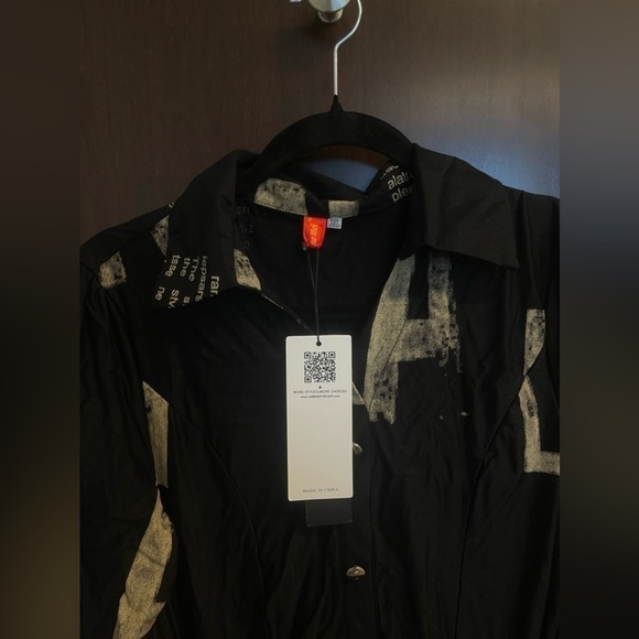 Women’s Long Sleeve Black Printed Dress - Picture 4 of 7